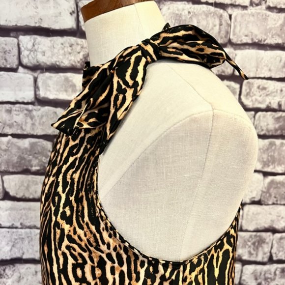 Veronica M Black & Brown Sleeveless Animal Print Blouse Size Medium - Picture 4 of 8